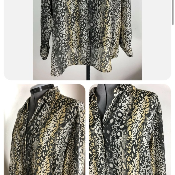 Lucy Pirada Womens Semi Sheer Buttoned Down Shirt Size 18W - Picture 4 of 4